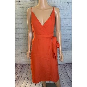 Forever 21 NWT Very Cute Long Orange Wrap dress size small summer vacation